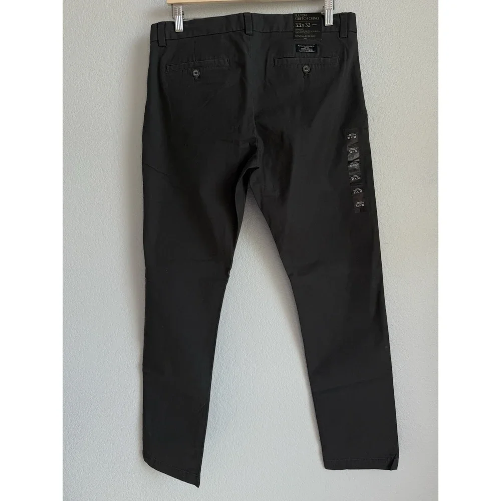 Banana Republic Pants Mens Size 33x32 Flint Gray Fulton Stretch Chino Office NEW